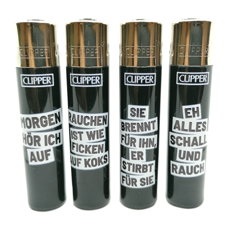 Clipper Large "Rauchersprüche #2" FFX Sonder Edition, 4er Set bei Plantiful